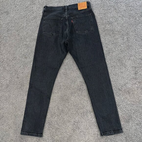 LEVI'S BIG E 501S - Skinny - Black & Gray Pin Stripe Denim Jeans - W28 L28 - Picture 4 of 12